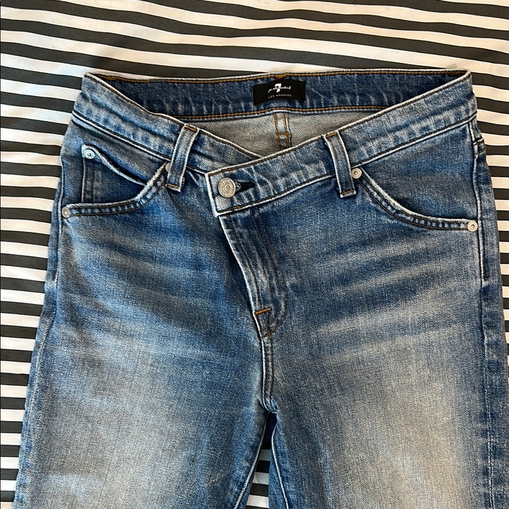 7 For All Mankind Blue Skinny Jeans size 26